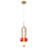 1-Light Gold LED Single Pendant With A Multi-color glass shade