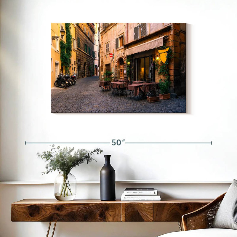 Rue rétro Sirci à Rome, H 24 po x l 36 po