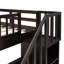 Lit superposé d'escalier avec lit gigogne simple, rangement et garde-corps-449810435-449810434