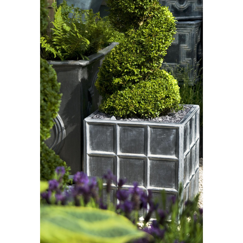 Handmade Pot Planter, 50 cm H x 50 cm W x 50 cm D, Antique Faux Lead