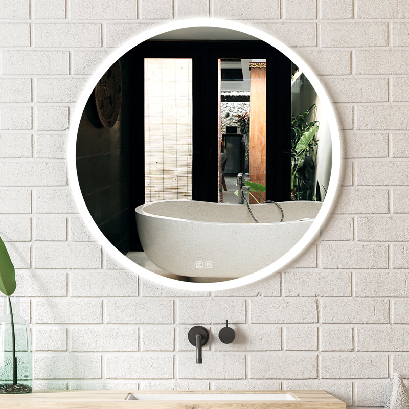 Miroir de salle de bain mural Naliyah Goshen, 28 po x 28 po