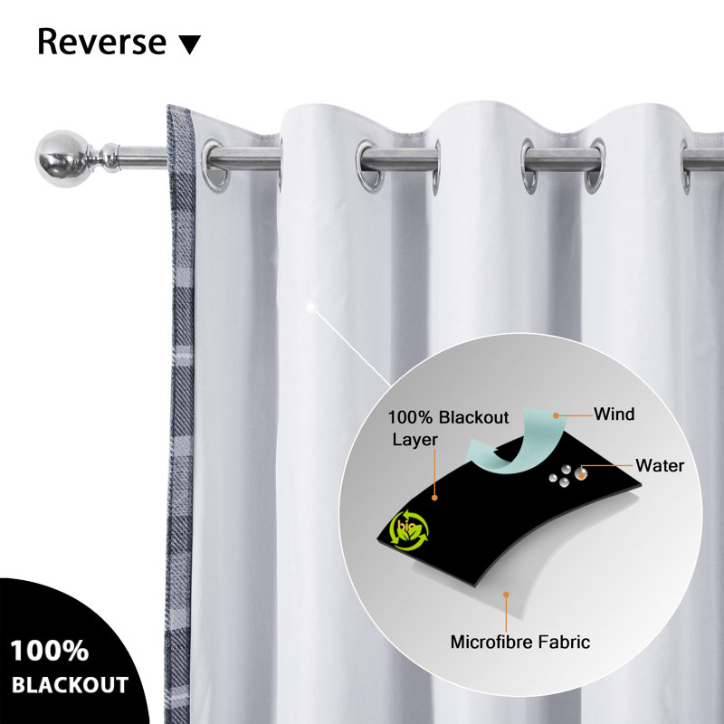 Blackout Curtain Panel Pair, Grey, Width 168 x Drop 229 cm
