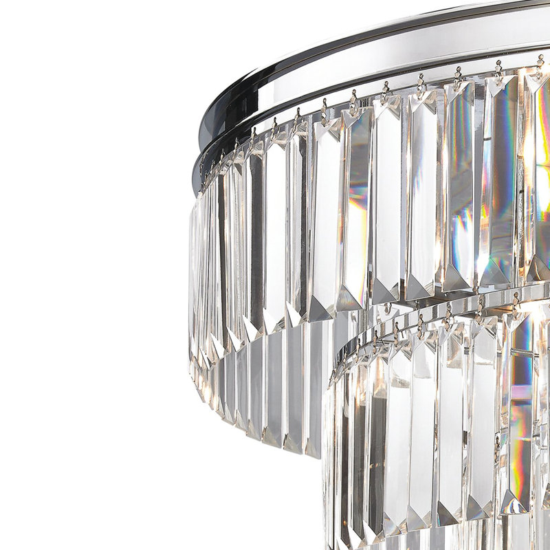 Lustre à 6 lumières de 31 po de large Palacial - Chrome poli