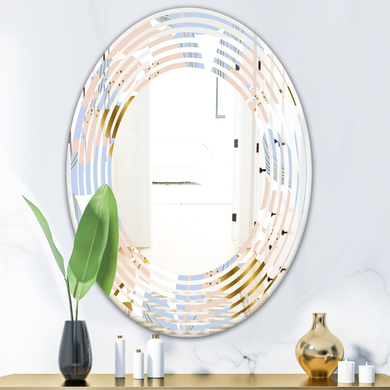 Miroir mural Wave sans cadre éclectique Wave Foliage, 31,5 po x 31,5 po
