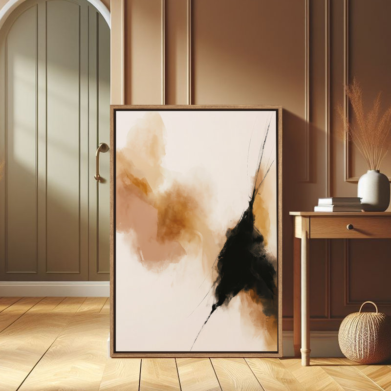 Art mural encadré abstrait rétro antique classique pour chambre à coucher, H 36 po x l 24 po, Naturel