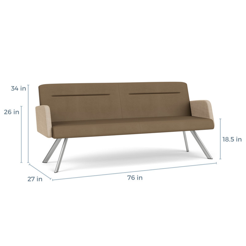 Pieds de canapé Willow, Argent argent, Patriot Plus taupe / calcaire Chambray - vinyle, Yes