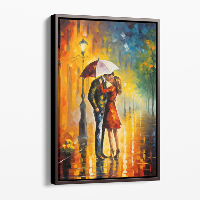 Impression romantique sur une pluie romantique, Papier non encadré, H 18 po x l 12 po x P 0,02 po
