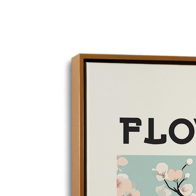 Marché aux fleurs de Kyoto, Cadre flottant or poli, H 18,75 po x l 12,75 po