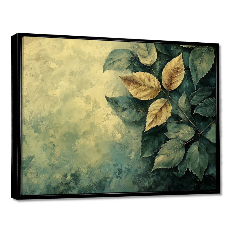 «Ingvald Leaves Brown Forest Tranquility IV», art mural, H 34 po x l 44 po, Impression encadrée flottante, Noir