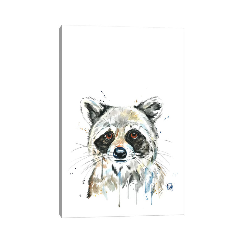 Peekaboo Raccoon by Lisa Whitehouse - Wrapped Canvas Gallery-Wrapped Canvas Giclée, 20.32 cm H x 30.48 cm W