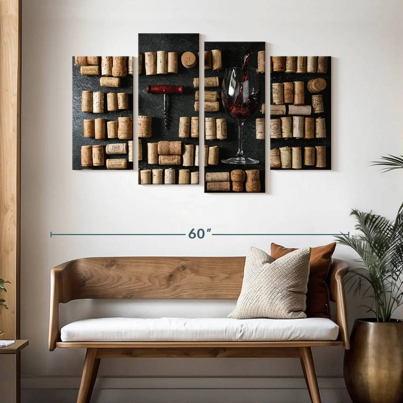 Yarlin Corks de vin rétro, H 32 po x l 52 po