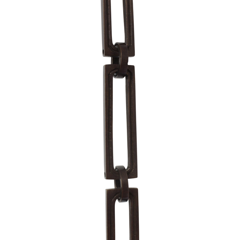 Lustre décoratif rectangulaire en forme de chaîne (3 pieds), Bronze