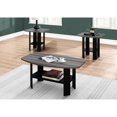 3 tables pour la maison - tables basses, tables de bout et d'appoint, plateau contemporain noir et gris stratifié