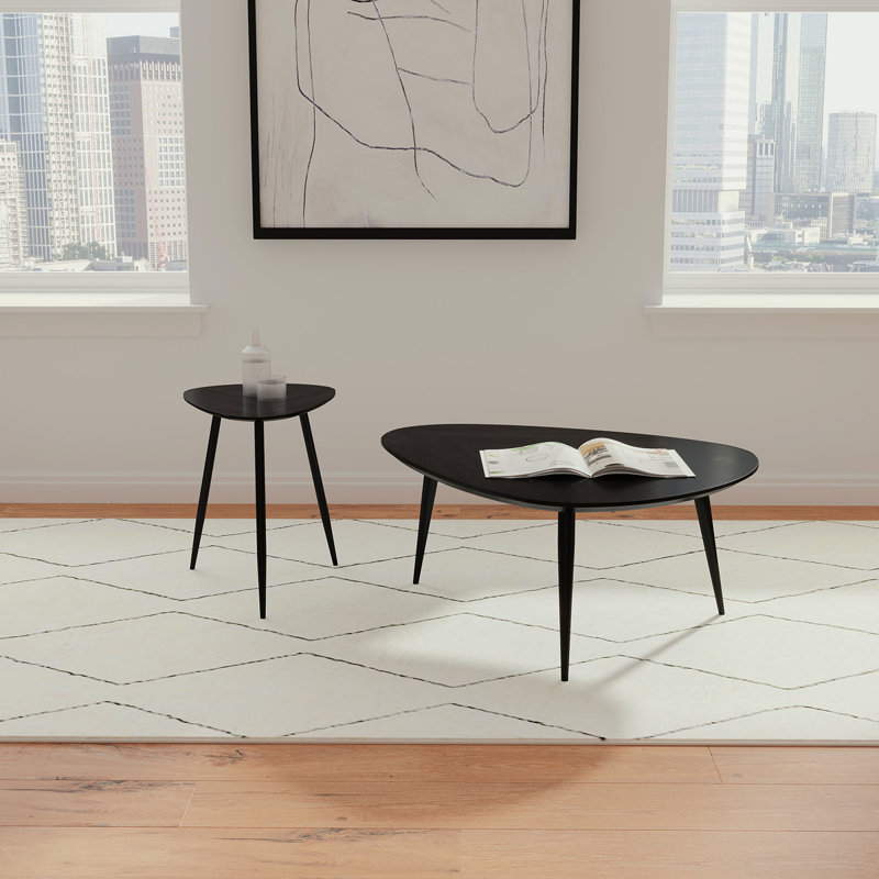 Table de bout triangulaire en bois massif Xander