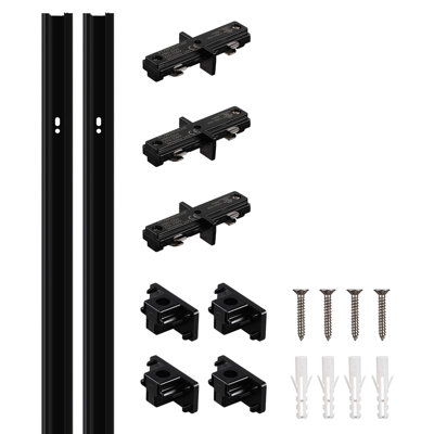 DIY Track Rail Kit, Package includes 2 x H Style Track Lighting Rails+ 4 x H Track End Cap +3 x H Track Dead End I Connectors