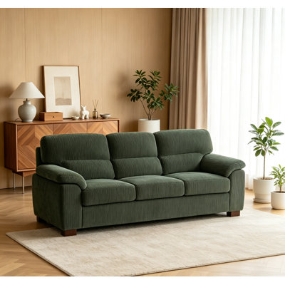 3 Seater Sofa Couch With 21" Deep Seats,81" W Corduroy Comfy Couches For Small Spaces,Apartment, Living Room, Studio, Office