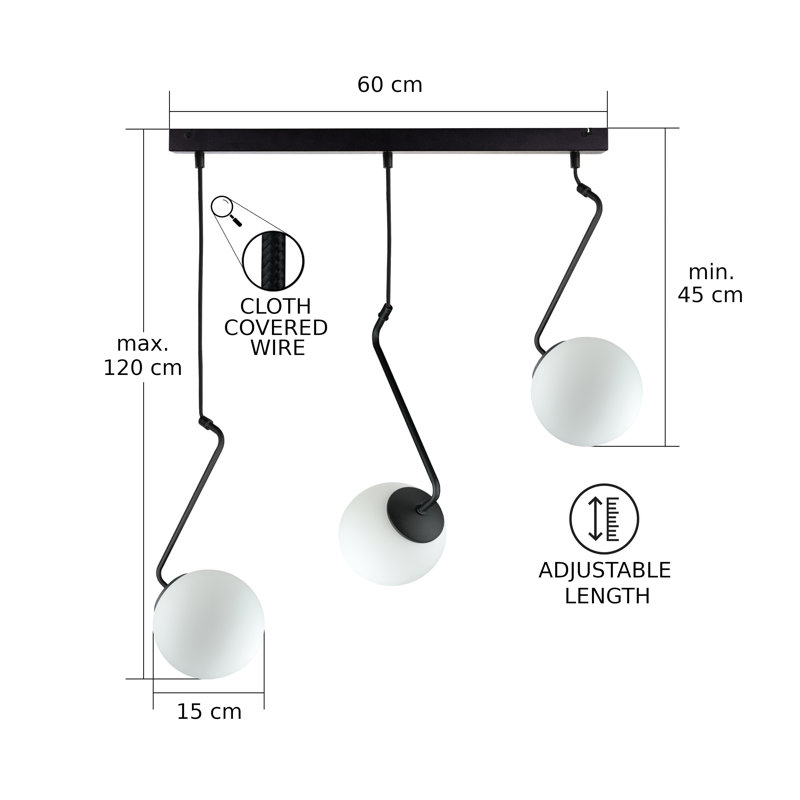 Suniya - Light Matte Black Unique/Statement Pendant, 3