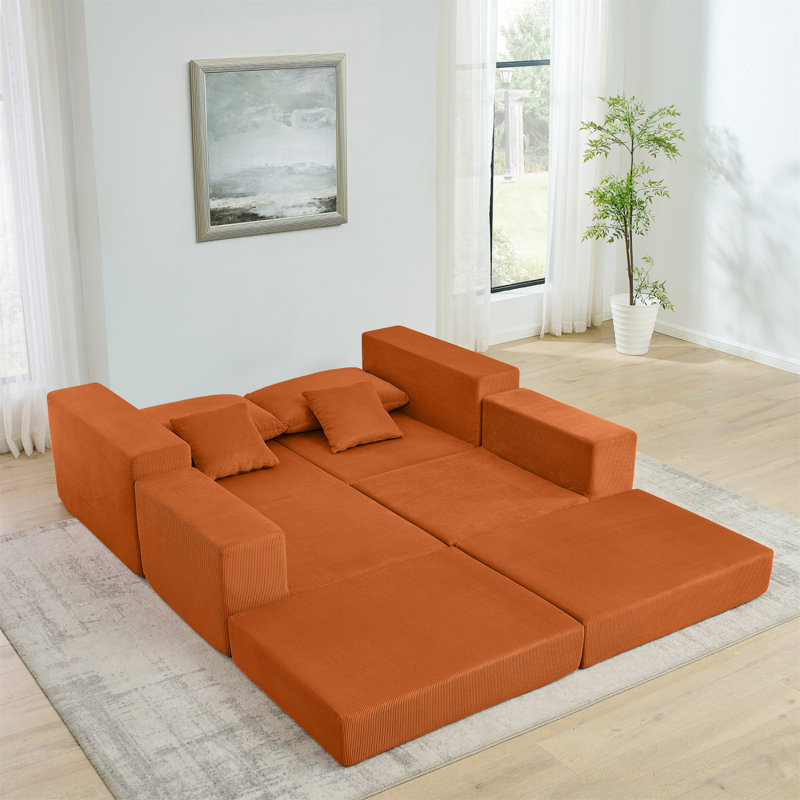 Canapé modulaire Addisin Boneless Cloud, canapé à compression avec base antidérapante, canapé-lit pliable convertible, sans assemblage