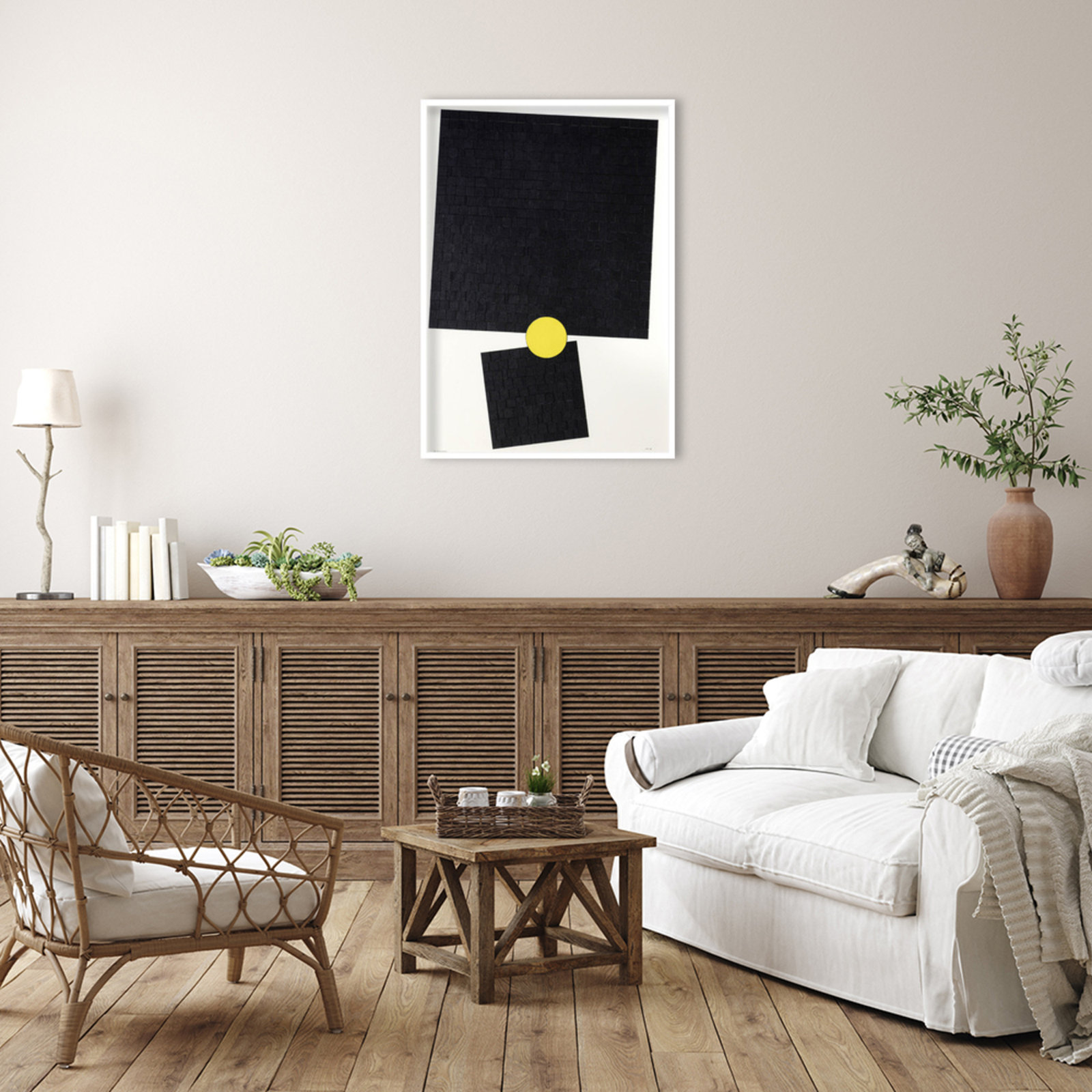 Her Divine Fulcrum Print by Alex Dunn, White, 41" H x 29" W x 1" D