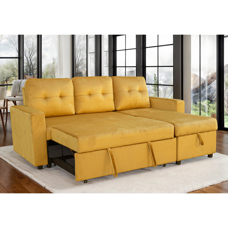 Simba 3 Seater Sofa Bed, Mustard