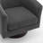 Applewold Upholstered Gray Corduroy Swivel Barrel Chair with Solid Wood Base-732036579