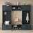 4-in-1 Detachable Hall Tree with Storage and 7 Hooks, Multiple Functions Coat Rack with Drawers and Cabinet-1975374616