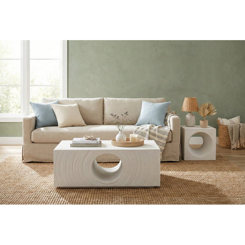 Void Coffee Table, White Stone