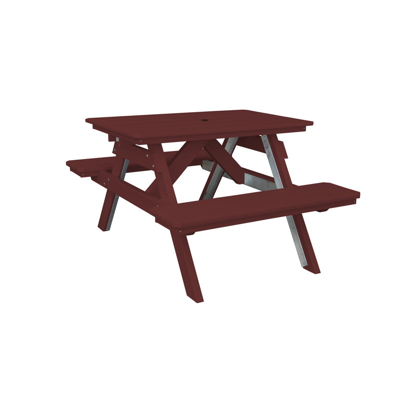 Table de pique-nique rectangulaire, L 44 po x L 60 po, Cerisier