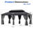 20 Ft. W X 12 Ft. D Hardtop Gazebo With Galvanized Steel Roof & Metal Frame
