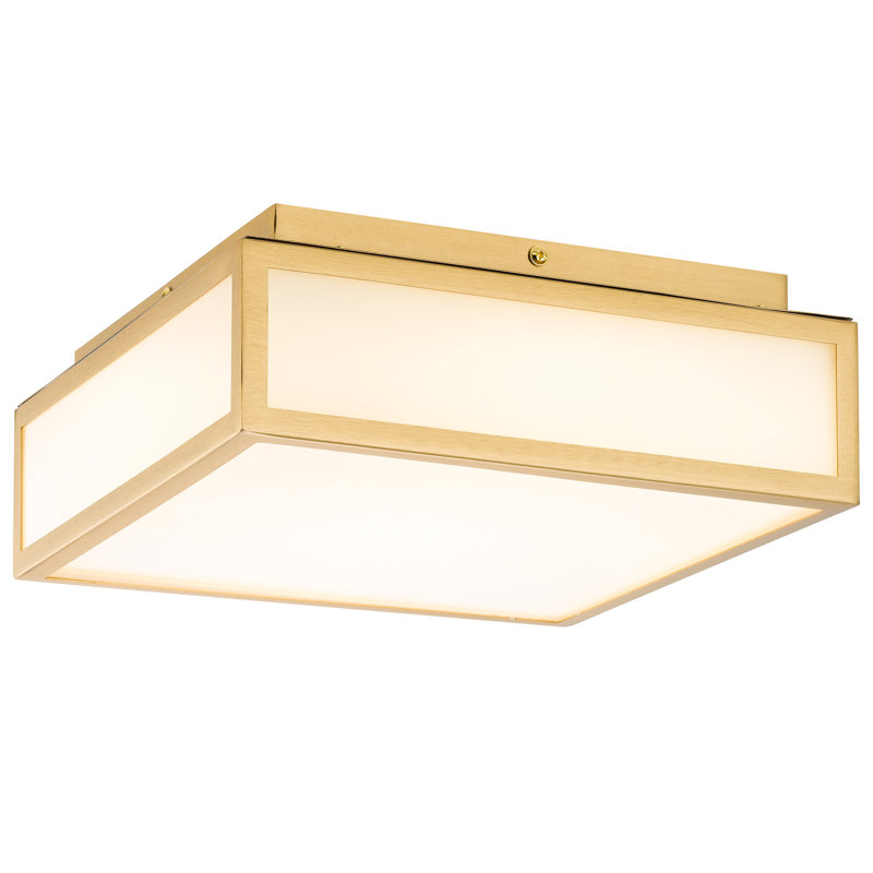10-Inches Integrated Led Flush Mount Lamp In Antique Brass Colour, High-Performance Energy-Smart With 1120 Lumens And 24W, 3 Colour Temperature Alternatives  3000K/4000K/5000K , Dimmable Led, Etched