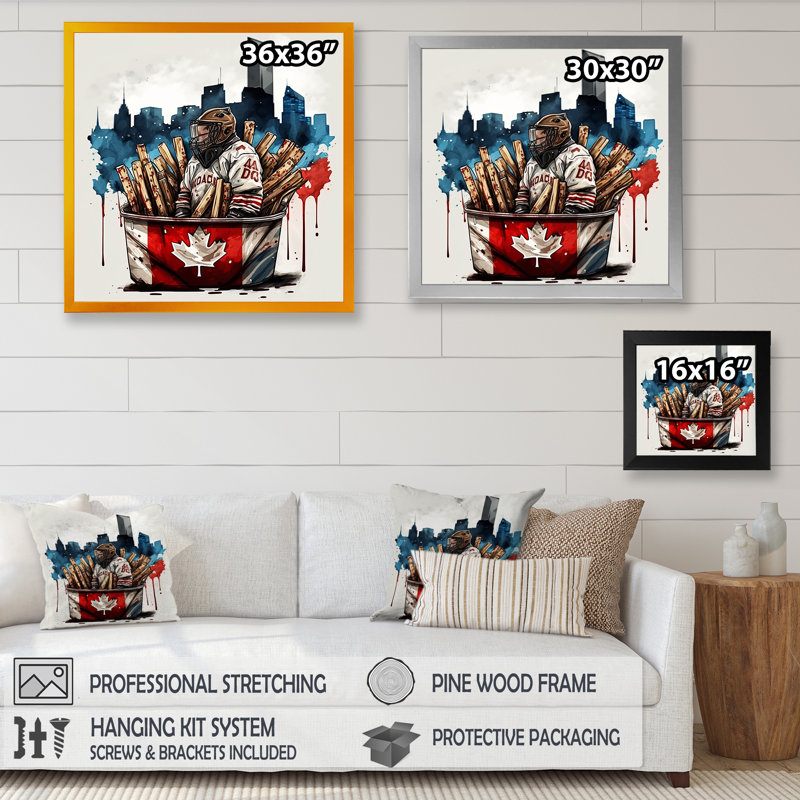 «But Tender in Poutine III», impression sur toile, H 24 po x l 24 po x P 1 po, Encadrement doré