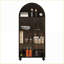 Armoire de rangement de 65,3 po de style industriel arqué avec portes en verre Tablettes | Acier | Verre trempé
