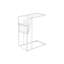 Table d'appoint, en forme de C, bout, côté, collation, rangement pour magazines, salon, chambre à coucher, aspect cuir blanc, métal blanc, contemporain, moderne