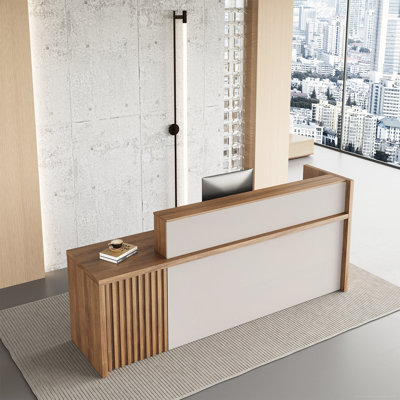 Modern Rectangular Reception Desk With Secure Storage