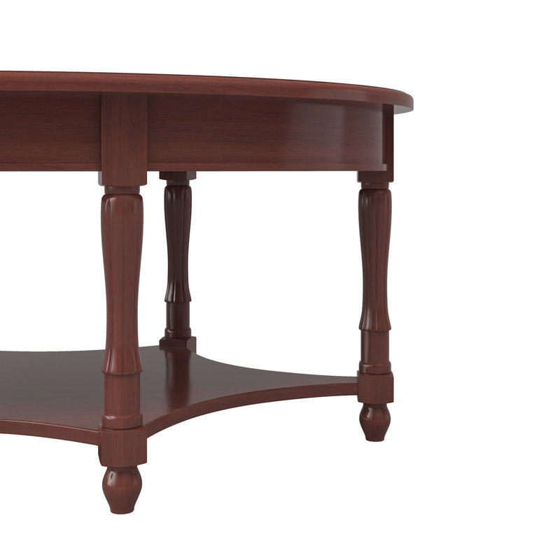 Table basse vintage rétro avec tiroir et tablette de rangement, Cherry