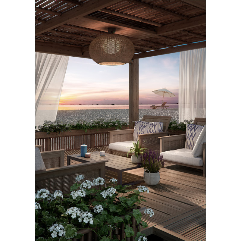 Garota 1 - Light Outdoor Semi Flush Mount, Graphite Brown, Brown