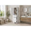 Grande armoire de rangement pour salle de bain, armoire de rangement autoportante avec deux tiroirs de tailles différentes et tablette réglable, panneau de fibres à densité moyenne avec finition peinte, blanc-130459204-130459208