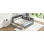 Lit plateforme en bois avec tête de lit avec rangement, tablettes et 2 tiroirs-1446105907-1446105908