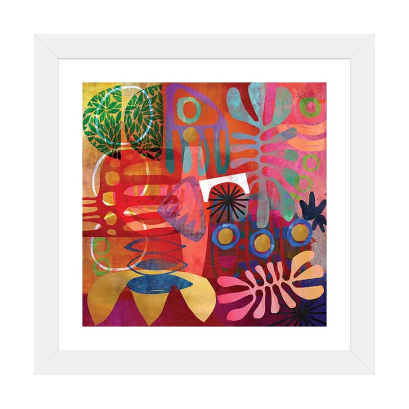 «African Abstract» par Nikki Chu - reproduction, H 24 po x l 24 po, Impression encadrée, Blanc
