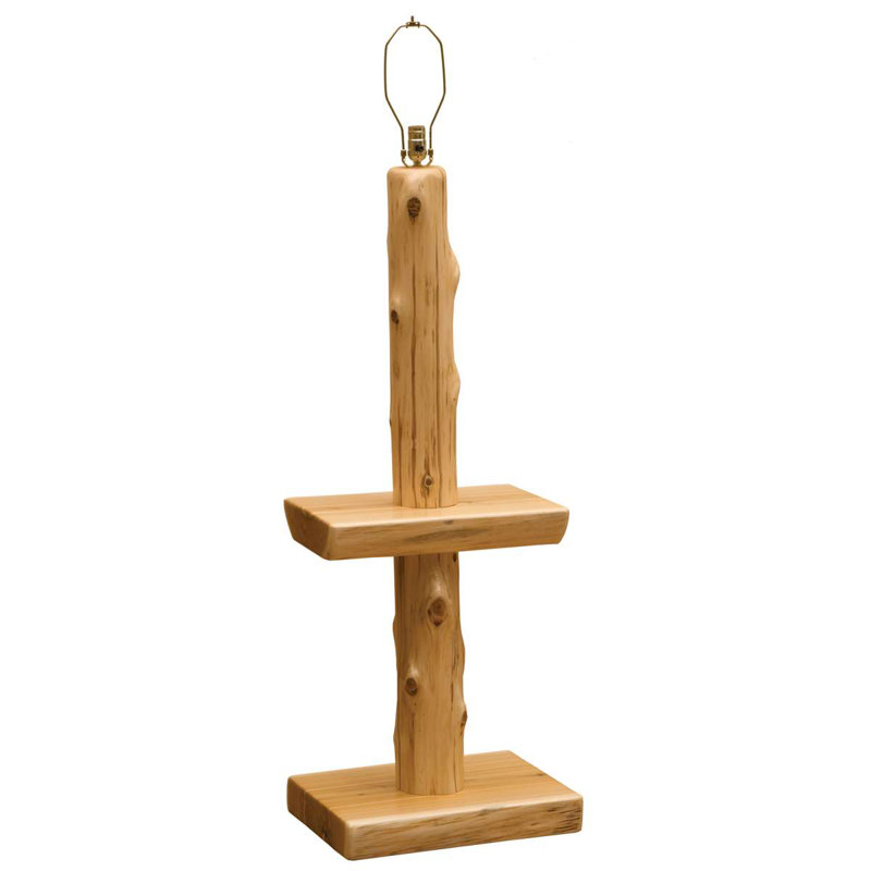 Lampe sur pied en cèdre sans abat-jour Fireside Lodge, Finition rétro