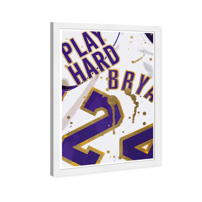 «Sports and Teams Play Hard Basketball Jersey», impression sur papier blanc, Blanc