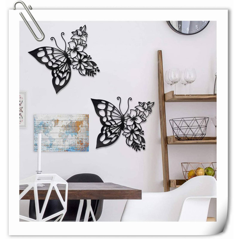 Décoration murale en métal, H 1 po x l 9,84 po x P 11,61 po