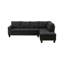 Canapé modulaire en L avec porte-gobelet en forme de L - Noir-Droite-131519062-131519065-131519061