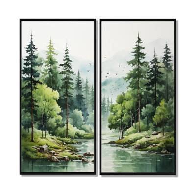 «Tranquil Forêts», art mural sur toile «Forest paysages»