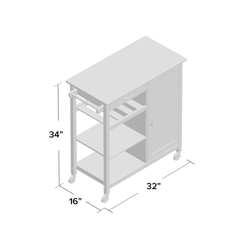 Chariot de cuisine roulant avec tiroir et armoire, îlot de cuisine mobile avec tablettes et porte-serviettes pour la salle à manger ou le bar à café