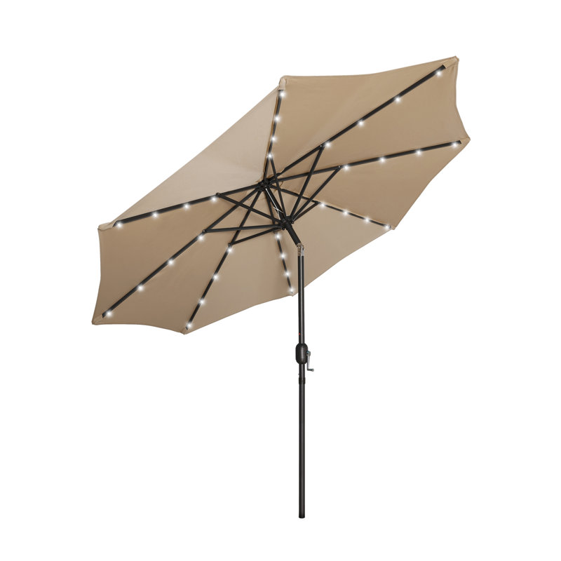 Parasol de marché éclairé 108 po x 108 po Pierrpoint, Beige