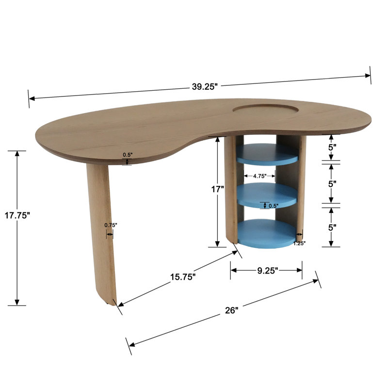 Ensemble de table et de chaises pour enfants, 3 pièces, 3, Bleu / blanc