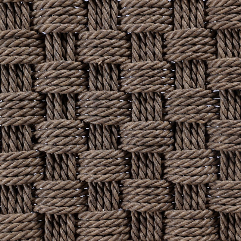 Savio Outdoor Stool-Dark Textured Woven-Counter, 30", Brown