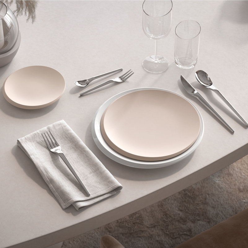 Villeroy & Boch - Assiette plate NewMoon Beige, porcelaine de qualité supérieure, 10,5 po