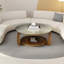 Table basse ronde en bois massif de marbre